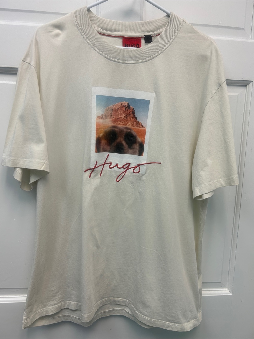 Embroidered Hugo Driceto Cotton Meerkat Graphic Tee Shirt Red Label Size XXL